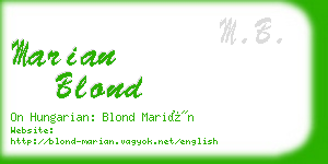 marian blond business card
